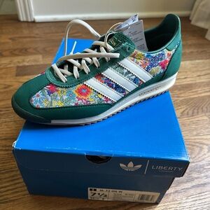 Adidas Liberty London Women's Floral Sneakers - Green and White